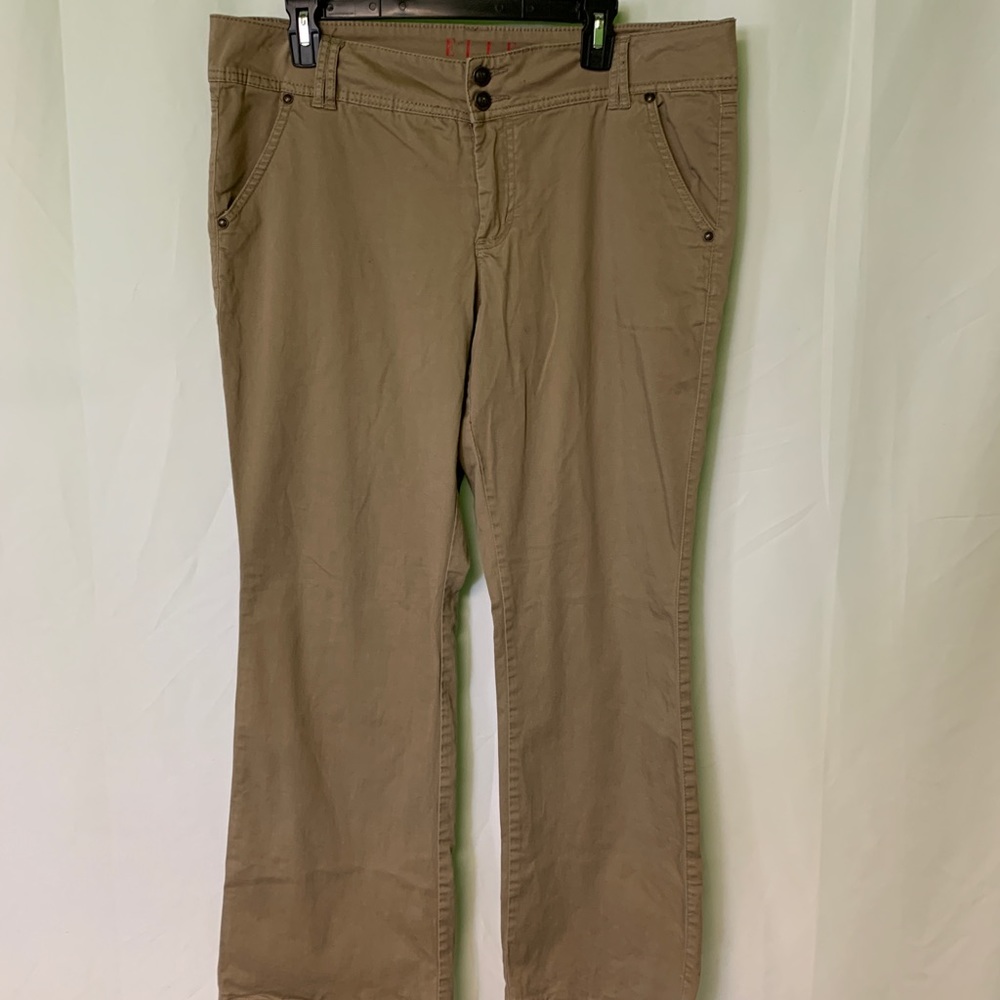 Y2K khaki tan pants bootcut flare size 14 stretch‎